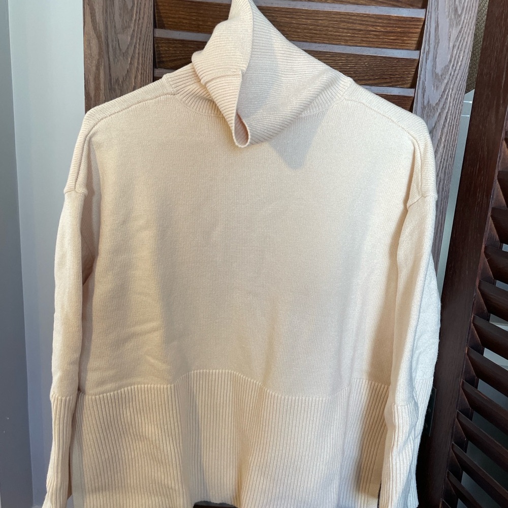 Cream Turtleneck Sweater